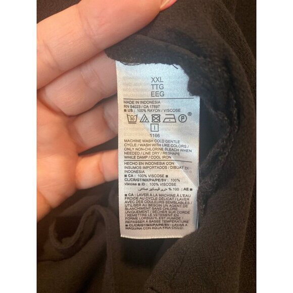 Old Navy XXL Black Button Front V-Neck Blouse - Picture 5 of 7